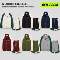 Ensemble de survêtement de tennis personnalisé OEM pour homme : veste zippée en nylon à col crème et short à cordon de serrage, tenue assortie, marque privée