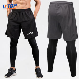 卸売ジムウェア メンズ 膝丈 2 in 1 ショーツ ポリエステル 速乾 レギンス カスタムロゴ メンズ ランニング バスケットボール ショーツ - Product Image 1