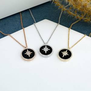 จี้สร้อยคอรูปดาวประดับเพชรทองคำ 18k: ประดับด้วยเทอร์ควอยซ์หรือออนิกซ์ - Product Image 3