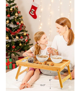 Vassoio Pieghevole in Bambù Ecologico per Colazione, Personalizzabile con Logo, Tavolino Portatile per Casa, Esterni e Campeggio - Product Image 2
