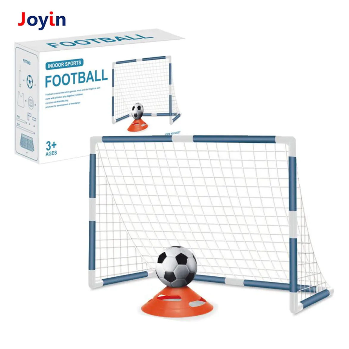Set Gol Sepak Bola Mini Mainan Luar Ruangan untuk Taman Belakang Musim Panas Bermain Kegiatan Rumput untuk Gol Anak-anak dengan Jaring, Bola, Jersey dan Pompa Termasuk