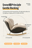 Fauteuil à bascule Snail pour balcon et salon, fauteuil de luxe pour la détente à la maison, canapé pour la sieste, fauteuil relaxant pour s'asseoir ou s'allonger