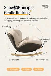 Sedia a dondolo Snail per balcone e soggiorno, sedia a dondolo di lusso per il tempo libero, divano per riposino a casa, sedia relax per sedersi o sdraiarsi - Product Image 6