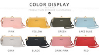 Dompet Wanita Baellerry Model Terbaru, Mini Crossbody dengan Ritsleting, Bahan Kulit PU, Tas Ponsel, Fitur Tahan Lama dengan Rantai