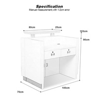 Comptoir de réception de salon de beauté professionnel Kangmei Furniture avec vitrine en verre