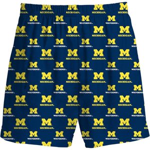 Short de pyjama pour homme Wolverines, en coton doux tricoté à 100 %, bleu, grande taille, imprimé intégral, bas de pyjama - Product Image 1