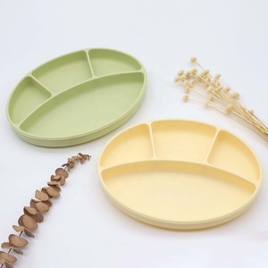 Platos de Silicona de Grado Alimenticio con Divisiones y Succión para Bebés, Set de Alimentación para Bebés, Platos de Entrenamiento de Silicona Antiderrames con Fuerte Succión - Product Image 2