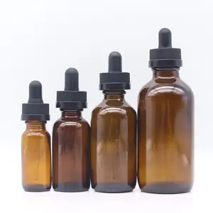 20ml 30ml 50ml 60ml bomba de pulverizador botella de vidrio ámbar/botella de aceite de vidrio con tapa a prueba de manipulaciones/botella de vidrio ámbar cuentagotas