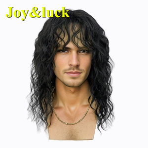 Venta al por mayor de fábrica de estilo de los hombres de la venta caliente <span class=keywords><strong>peluca</strong></span> <span class=keywords><strong>blanca</strong></span> de los hombres de pelo corto rollo de lana plata gris diadema de los hombres - Product Image 2