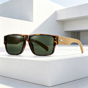 Occhiali da Sole in Bambù con Montatura Grande e Aste Larghe, Protezione UV400, Anti-Riflesso, Stile Retrò, Leggeri, in Legno, Ideali come Regalo <span class=keywords><strong>per</strong></span> le Vacanze - Product Image 6