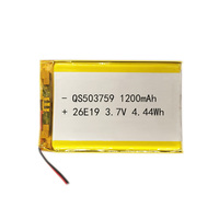 Vente directe de batteries haute température QS503759, 3,7 V, 1200 mAh, cellule de batterie Lipo pour produits d'extérieur