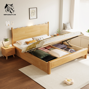 china wholesale <b>cheap</b> price customized huge stock eco-friendly 1.8m king bed newest designbedroom furniture wood king bed <b>frame</b> - Product Image 4