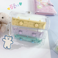 Y823 2027 Nouveau Mini Carnet A7 Transparent en PVC avec Couverture Rigide et Reliure à 3 Anneaux Rechargeable pour Papeterie ou Cadeau