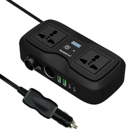 Convertisseur de courant portable 200W 400W de crête DC 12V vers AC 110V-240V 50Hz avec chargeur de batterie mini Type C USB à onde sinusoïdale modifiée pour voiture