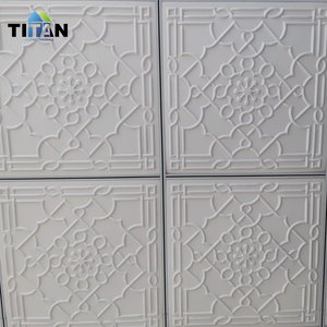 Beyaz 2 Ft. X 2 Ft. Glue -up veya Drop-In asma tavan <span class=keywords><strong>3D</strong></span> tasarım Pvc tavan karosu - Product Image 5