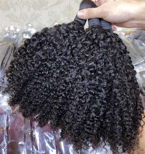 Extensions de cheveux humains brésiliens Remy, bouclés Pixie, grade 10A, 100g/extension, noir naturel # Cheveux non traités 1B pour tresses et perruques - Product Image 1