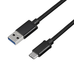 Cable de datos USB 3.0 a tipo C de 1 m con trenzado de nailon para carga rápida de teléfonos móviles. - Product Image 1