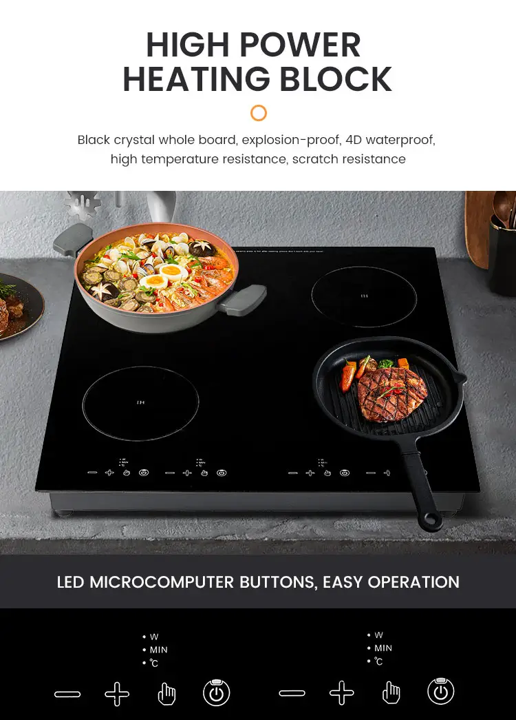 Hot Sell 4 Heads Cooker Induction Cooktop 220V 2000W Waterproof Infrared Cooker Commercial Induction Stove Induction Cookers