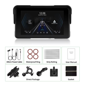หน้าจอสัมผัส IPS ขนาด 5 นิ้วแบบพกพาสำหรับมอเตอร์ไซค์ Podofo พร้อม Wireless Carplay/Android Auto BT กันน้ำ IP68 ของแท้จากโรงงาน - Product Image 6