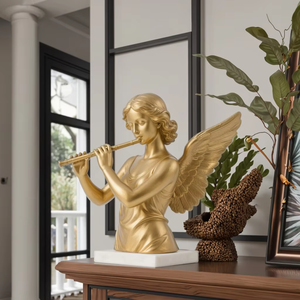 10 ''pouces résine ange Statue priant mémorial or ange Figurines avec grandes ailes décor à la maison cadeau pour les femmes et les mamans - Product Image 1