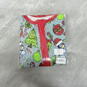Toptan sonbahar baskılı örme bambu iki yönlü fermuar kapatma pijama çocuk Romper bebek tulum ODM gizemli kutusu - Product Image 6
