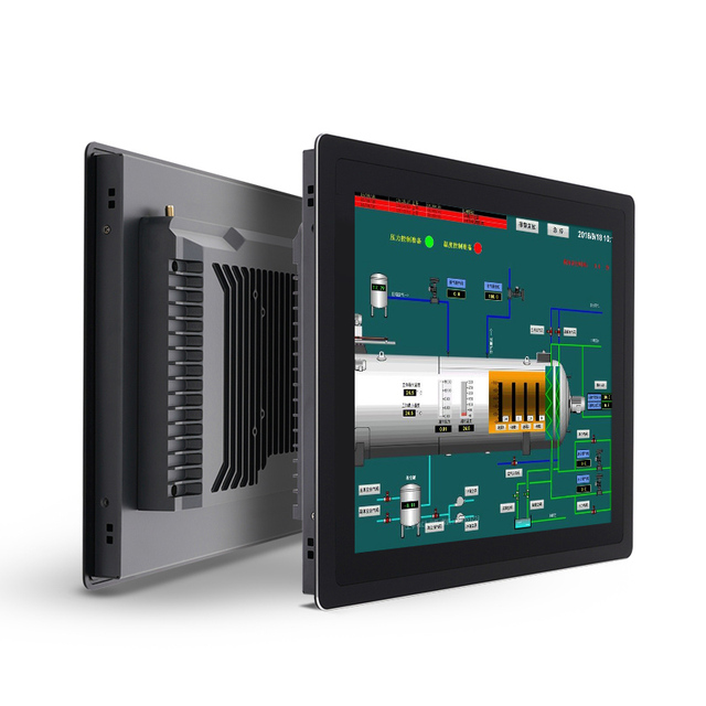 Industrial Touch Screen Monitor All in One Panel PC with Linux Ubuntu OS Fanless CPU RJ45 RS232 RS485 USB 3.0 Port for Kiosk Use