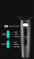 Sèche-cheveux professionnel SHUNDAN 2000W le plus vendu avec moteur AC, concentrateur d'air chaud ionique pour coiffage, buse en plastique, 21 000 tr/min