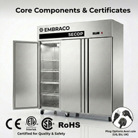 Réfrigérateur-congélateur vertical à 3 portes avec refroidissement par ventilateur SWENZA pour hôtel, restaurant, équipement de cuisine
