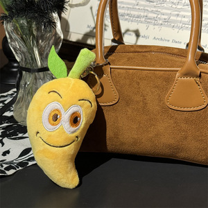Simpatici portachiavi di frutta giocattoli di peluche felice mela fragola borsa ciondolo peluche - Product Image 5