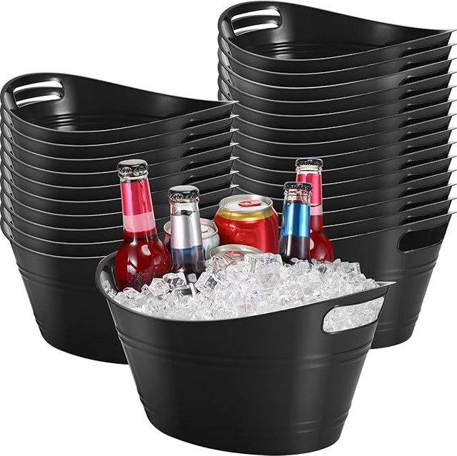 Plastic Ice Bucket & Ingot Bucket 4.5L Irregular Shape Modern Design Solid Color Basin