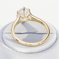 Bague de fiançailles solitaire ovale 1 carat à six griffes en diamant de laboratoire, or massif 14K/18K, certifiée IGI CVD/HPHT, personnalisable