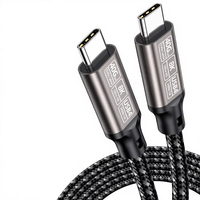 Cable USB4 Tipo-C de 40 Gbps, Carga Rápida PD de 240 W, Transmisión de Video 8K, Cable Trenzado de PVC/Nylon para Monitor de Computadora y Cámara