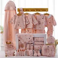 Vente en gros de vêtements pour bébés en coton 100% - Ensembles de 18 pièces - Boîte cadeau pour filles et garçons nouveau-nés - Mode printemps