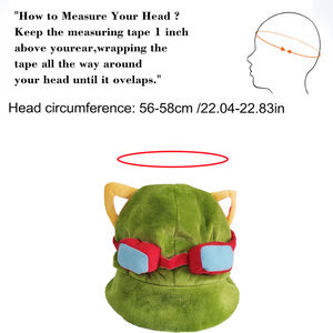 여성을위한 맞춤형 인조 모피 버킷 햇 사이클링 야외 활동 어린이를위한 맞춤형 자수 <span class=keywords><strong>Teemo</strong></span> 코스프레 의상 - Product Image 2