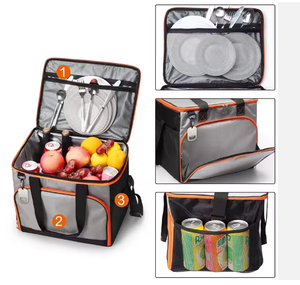 Sac de pique-nique extérieur personnalisé avec logo, grand format, en tissu Oxford imperméable, sac isotherme épais pliable pour voiture - Product Image 3