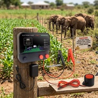 Électrificateur de clôture électrique 10 km, 4 Joules, avec écran LCD et système de sirène pour grands ranchs et éléphants, sortie 15KV