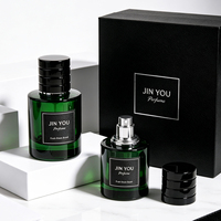 Flacon pulvérisateur de parfum vide en verre cylindrique de 30 ml et 50 ml avec logo personnalisé de qualité supérieure, pulvérisateur à brume fine, emballage cosmétique OEM ODM