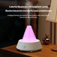Diffuseur d'arômes intelligent à ultrasons, humidificateur USB silencieux, effet coucher de soleil arc-en-ciel simulé, pour la maison, idéal pour l'export.