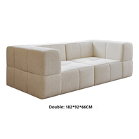 Sofá Seccional Recto de Tela Moderna, Diseño Modular de Tres Plazas, Respaldo con Almohadas, Brazos Cuadrados, Muebles para Sala de Estar, 272x92x66CM