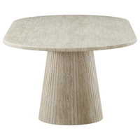 Table de salle à manger en marbre beige Kumusi Furniture, table de salle à manger en travertin de haute qualité