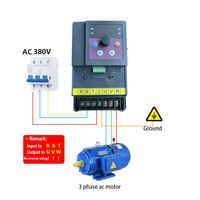 Variateur de Fréquence Certifié CE 0.75KW, Monophasé 220V, Contrôle Vectoriel VFD, Convertisseur de Fréquence pour Moteur