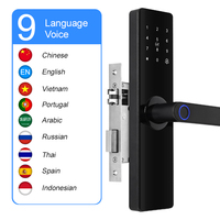 Serrure de porte intelligente en bois Aiendi Tuya TTlock avec empreinte digitale, mot de passe numérique, appartement, maison, chambre, serrures intelligentes, sécurité