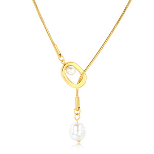 Collar con colgante de doble lágrima de aleación de zinc, cadena para clavícula, para mujer, uso diario, regalo, joyería - Product Image 5