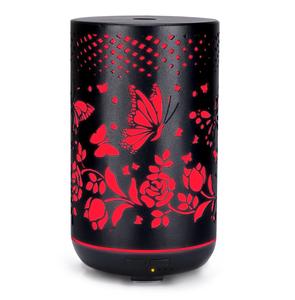 सुगंध आवश्यक तेल पत्थर ठंडा धुंध धातु ह्यूमिडिफायर, घर 350 मिलीलीटर अल्ट्रासोनिक सुगंध डिफ्यूज़र, तितली फूल डिजाइन के साथ - Product Image 1