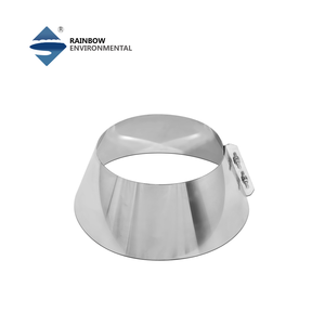 Collarín de Acero Inoxidable de 5 Pulgadas para Tuberías de Ventilación, Acabado Natural y con Recubrimiento en Polvo Negro - Product Image 2