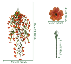 Décoration <span class=keywords><strong>murale</strong></span> de fleurs violettes <span class=keywords><strong>en</strong></span> <span class=keywords><strong>rotin</strong></span> artificiel avec feuilles d'eucalyptus <span class=keywords><strong>en</strong></span> plastique - Product Image 5