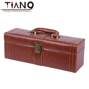 Thương Hiệu Mới Nâng Cấp Da Rượu Vang Hộp Thiết Lập Đứng Hộp Rượu Vang Với Mở Chai Bộ Quà Tặng - Product Image 4