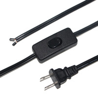 Câble d'alimentation avec interrupteur à bouton 303, prise US, blanc/noir, 2 broches, pour lampe de bureau, AC 220V, rallonge avec interrupteur
