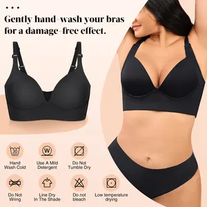 Hexin Top Sale Seamless Bra Set Deep Cup Full Coverage Bra Hides Back Fat Breast Lift Plus Size Sports Bra And Panties Sets