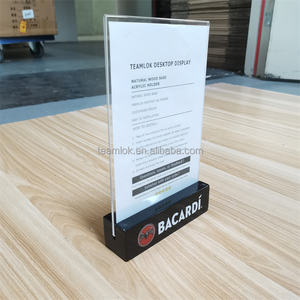 حامل علامة طاولة A5 مخصص قاعدة خشبية سوداء مع خيمة أكريليك - Product Image 4